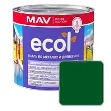 Эмаль ECOL по металлу и древесине (ПФ-115) зеленая глянцевая 2,4л (2 кг)