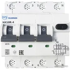 Дифференциальный автомат Wilderness NX10R 3P+N C40 300mA AC 10kA NX10R-4-040C-300AC