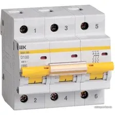 Выключатель автоматический IEK ВА47-100 3Р 100А 10кА D MVA40-3-100-D