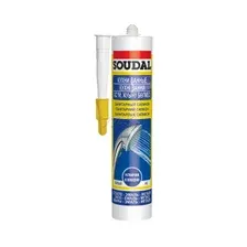 Герметик силиконовый SOUDAL Кухни и ванные санитарный белый 280 мл (105896)