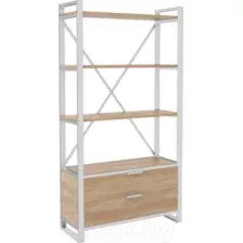 Стеллаж Hype Mebel Стандарт Люкс 50x200 (белый/дуб галифакс натуральный)