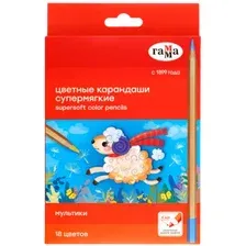 Набор цветных карандашей ГАММА Мультики / 80220217 (18цв)