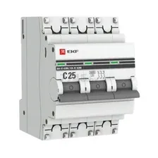 Автоматический выключатель EKF PROxima ВА 47-63M 3P 25А C 6кА (mcb4763m-6-3-25C-pro)