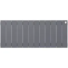Биметаллический радиатор Royal Thermo PianoForte 300 Silver Satin (12 секций) боковое подключение