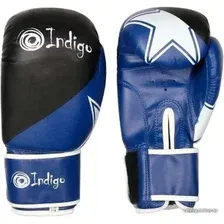 Тренировочные перчатки Indigo PS-505 (8 oz, черный/синий)