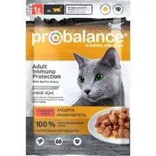 Влажный корм для кошек ProBalance Immuno Protection c говядиной в соусе (85г)