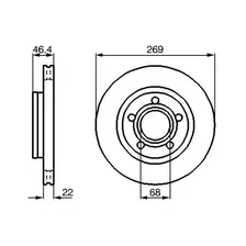 Тормозной диск BOSCH 0 986 478 574 вентилируемый , задняя ось