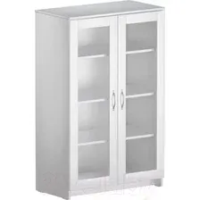 Тумба Mio Tesoro Сириус 2 двери со стеклом 78x123 2.02.03.390.1 (белый)