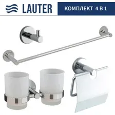Набор аксессуаров для ванной Lauter 21SH72081 + 21SH72091 + 21SH72101 + 21SH70011 (Chrome, 4 предмета)