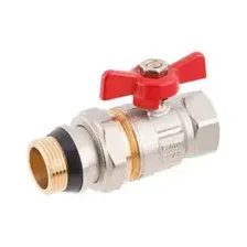 Кран шаровый 1" нар.-вн. Бабочка (со сгоном) PN40 AV Engineering (с уплотнительным кольцом)