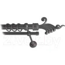 Карниз для штор Lm Decor Кения 023 2р гладкий (антрацит, 1.6м)