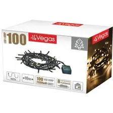 Светодиодная гирлянда Vegas Нить 55062 100 LED (белый теплый)
