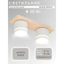 Припотолочная люстра Aitin Pro X4516/2 (белый/дерево)