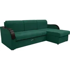 Диван Сириус Лидер-1 c оттоманкой НПБ 260x165 (Eva 30 велюр зеленый)