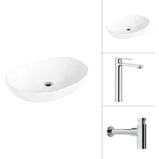 Умывальник Lauter 21502 + Moon 21СK81691C с сифоном 21635CH (хром)