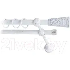 Карниз для штор Lm Decor Византия 066 2р гладкий (белое золото, 4м)
