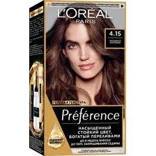 Гель-краска для волос L'Oreal Paris Preference 4.15 Каракас (темный каштан)