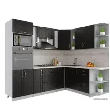 Готовая кухня Интерлиния Мила Крафт 1.88x2.4 правая (дуб английский)