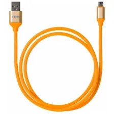 Дата-кабель USB - micro USB, 1 м, силиконовая оплетка (оранжевый) TDM ДК 13 SQ1810-0313