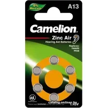 Батарейка Camelion ZA13 BP6 Mercury Free 6шт