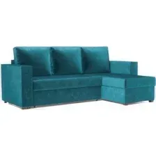 Диван угловой Mebel-Ars Рим (бархат сине-зеленый Star Velvet 43 Black Green)
