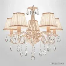 Подвесная люстра Евросвет Amelia 10054/5 белый с золотом/прозрачный хрусталь Strotskis
