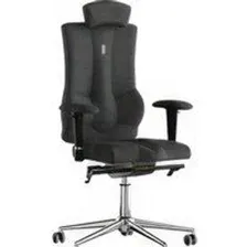 Кресло офисное Kulik System Elegance азур/хром (черный с подголовником)