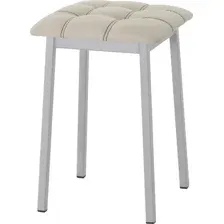 Табурет AMC Comfort 7К5.3 (кожзам, бежевый/серебристый)