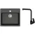 Кухонная мойка Berge BR-5750 + смеситель AM.PM Like Like F8005022 (черный)