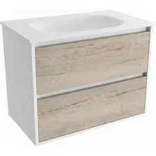 ЗОВ Тумба с умывальником Парма 100 P100LWP0MWHMC1A + Oliveeka Flow F100W (белый/белый галифакс)