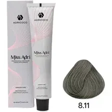 Крем-краска Adricoco Miss Adri 8.11 (100мл, светлый блонд интенсивный пепельный)