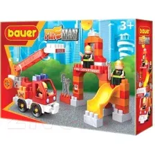 Конструктор Bauer Пожарная машина машина и тренировочная площадка / 740 (77эл)