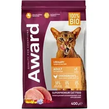 Сухой корм для кошек Award Adult Urinary (для профилактики мочекаменной болезни с курицей с добавлением клюквы, цикория и рыбьего жира) 400 г