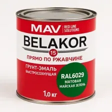 Грунт-эмаль BELAKOR 15 RAL6029 матовая майская зелень, 1кг
