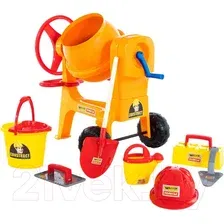 Игровой нвбор Полесье Бетономешалка Construct + набор каменщика №7 50649