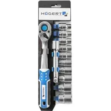 Набор трещотка с головками Hoegert Technik HT1R332 (12 предметов)