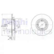 Тормозной диск DELPHI BG2533 полный , передняя ось