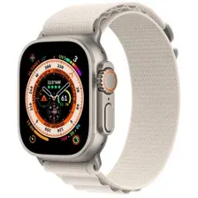 Apple Watch Ultra LTE 49 мм (титановый корпус, титановый/звездный свет, текстильный ремешок размера L)