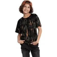 Футболка детская Mark Formelle 113433 (р.122-60, набивка tie dye на черном)