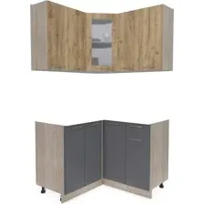Готовая кухня Интерлиния Мила 12x12 без столешницы (дуб золотой/антрацит)
