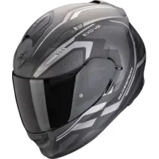 Мотошлем Scorpion Exo Exo-491 Kripta (р. XL, черный матовый/серебристый)