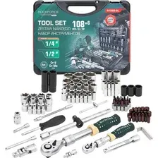 Набор инструментов 1/4" 1/2" 6 граней 108 предметов ROCKFORCE 
