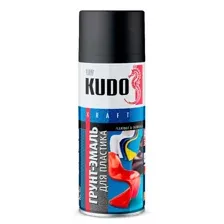 KUDO - Грунт-эмаль для пластика черная, 520мл / KU-6002