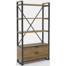 Стеллаж Hype Mebel Стандарт Люкс 50x200 (черный/дуб галифакс олово)