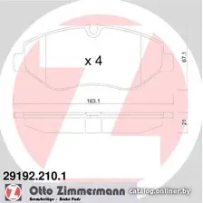 Тормозные колодки Zimmermann 291922101