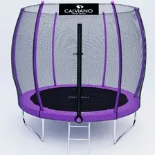 Батут пружинный с защитной сеткой Calviano 252 см - 8ft OUTSIDE master purple