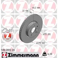 Тормозной диск ZIMMERMANN 590.2812.20 вентилируемый , передняя ось