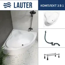 Ванна акриловая Lauter Riviera 150x150 / 21050150 (с ножками и сифоном 21Y31002 белый)