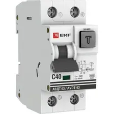 Дифавтомат EKF PROxima АВДТ-63 1PN 40А 30мА С тип А 6кА (DA63-40-30)