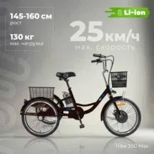 Электровелосипед MyWay Trike 350 Max 24 15, черный